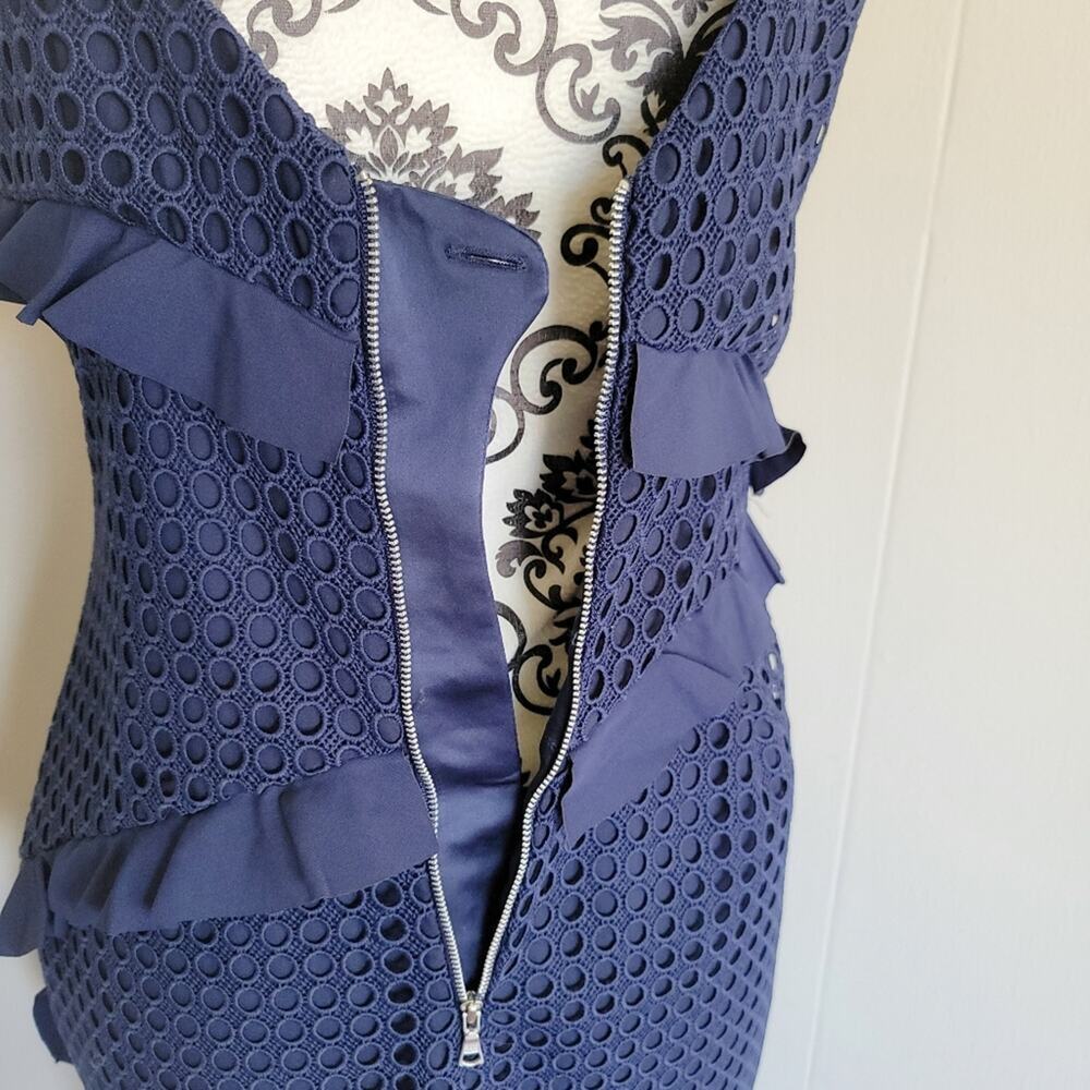 Bardot Navy Ruffle Mini Dress - Picture 3 of 4